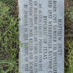 Duty Cemetery - Killed by Indians
