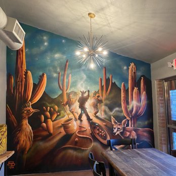 Borderlands Brewing - Indoor seating and mural - Brewpubs Near Me - Tucson, Arizona