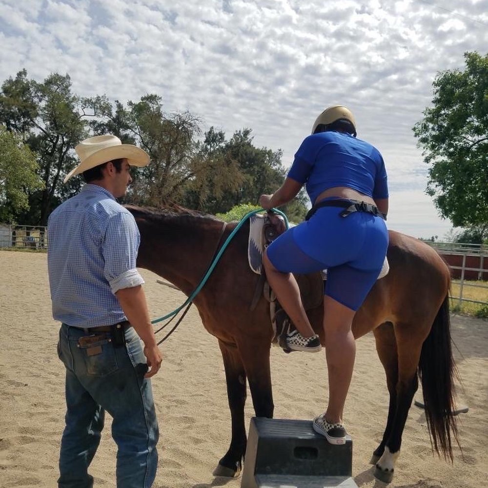 Getting on a horse for the first time Getting on a horse for the first time
