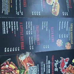 Pier 18 Cajun Seafood and Grill - Menu Back