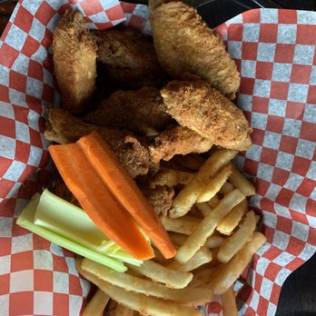 Kings Castle Bar & Grill - Cajun Wings (dip for veggies not pictured) - Pubs Near Me - Ajax, Ontario Kings Castle Bar & Grill - Cajun Wings (dip for veggies not pictured) - Pubs Near Me - Ajax, Ontario