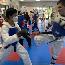 Master Na Martial Arts School - Sparring class with the black belts! All students use safety equipment during sparring.