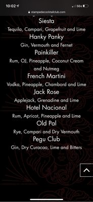 Menu photo 8 Stampede Cocktail Club Seattle, WA