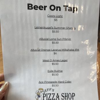 Jeff's Pizza Shop - Beer on tap - Pizza Near Me - Ames, Iowa