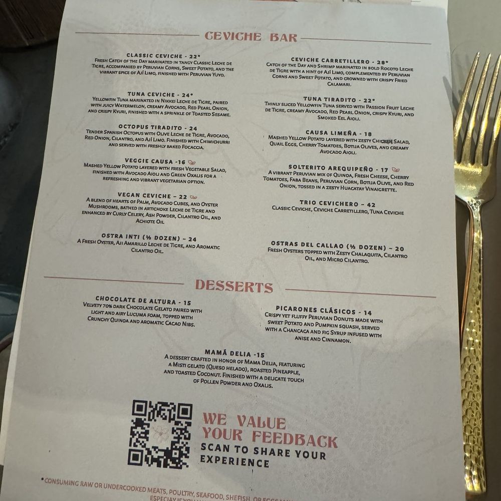 Madre Selva - Ceviche Bar Menu - Latin American Near Me - Atlanta, Georgia