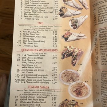 Cactus - a menu for a mexican restaurant - Chinese Near Me - Brooklyn, New York