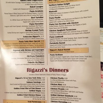 Rigazzi's - Menu - Italian Near Me - Saint Louis, Missouri