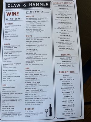 Menu photo 1 Claw & Hammer  Newport, RI
