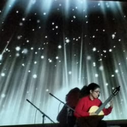 The Plaza Theatre Performing Arts Center - During a rehearsal for the Jewel Box series concert "Transfiguration of Dreams" (Classical guitarist Danielle Anaya is pictured.)