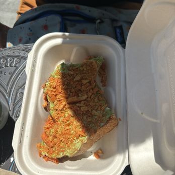Rooted Coffee - TakiZ Toast: Our dream toast topped with crushed spicy chili, lime tortilla chips. - Coffee & Tea Near Me - Walnut Creek, California