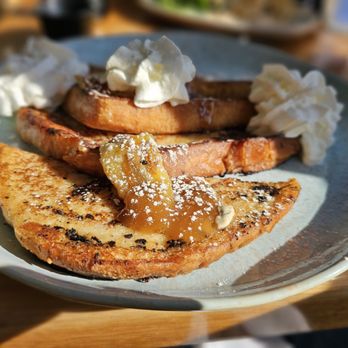 Saltwater Coastal Grill - a plate of french toast - Mediterranean Near Me - Rosemont, Illinois