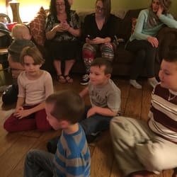 Children's Medical Group - Brevin sitting on the floor, patiently waiting his turn, thanks to Dr. Number.