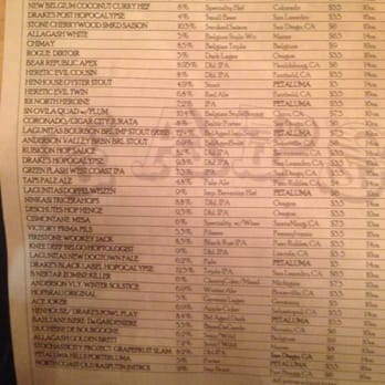 Taps - Drink menu, all on tap :) - New American Near Me - Petaluma, California Taps - Drink menu, all on tap :) - New American Near Me - Petaluma, California