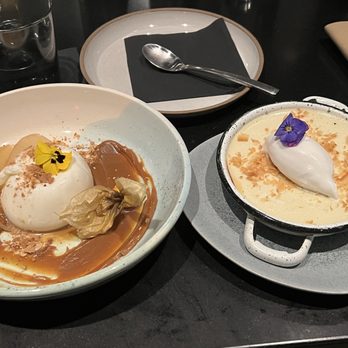 Parche - Burrata on the left which was really unique in flavor and texture and the flan which was so good on the right - Colombian Near Me - Oakland, California Parche - Burrata on the left which was really unique in flavor and texture and the flan which was so good on the right - Colombian Near Me - Oakland, California