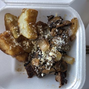 Assaggio - Kapolei - Potatoes, mushrooms, onions over sirloin steak...my left over...ha ha ha! (Second part of chef's special.  Sorry I consumed most of it... - Italian Near Me - Kapolei, Hawaii