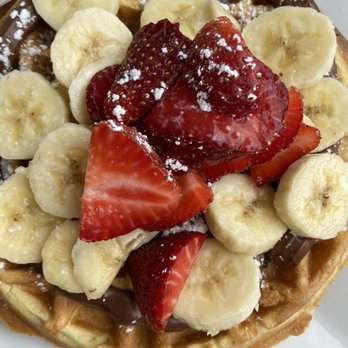 The Coffee House - Strawberry and Banana Waffle with Nutella - Coffee & Tea Near Me - Edison, New Jersey The Coffee House - Strawberry and Banana Waffle with Nutella - Coffee & Tea Near Me - Edison, New Jersey