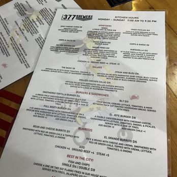 The 377 Brewery - Menu - Brewpubs Near Me - Albuquerque, New Mexico