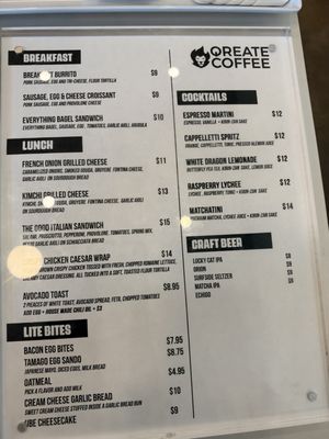 Menu photo 1 Qreate Coffee Orlando, FL Menu photo 1 Qreate Coffee Orlando, FL