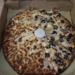 Extra Cheese half pineapple and olives medium pizza size Extra Cheese half pineapple and olives medium pizza size