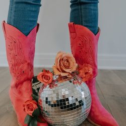 Chicken Creek - Roses and disco ball--pink pony club