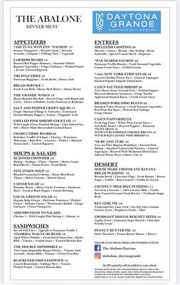 Menu photo 4 The Abalone Restaurant Daytona Beach, FL Menu photo 4 The Abalone Restaurant Daytona Beach, FL