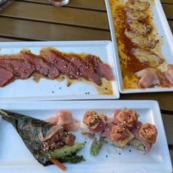 El Asiático - Tuna sashimi, catch of the day sashimi, tuna hand roll, pacific sea roll