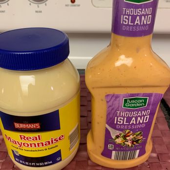 ALDI - One BURMAN'S Real Mayonnaise and one TUSCAN GARDEN Thousand Island Dressing. - Grocery Near Me - Oceanside, California ALDI - One BURMAN'S Real Mayonnaise and one TUSCAN GARDEN Thousand Island Dressing. - Grocery Near Me - Oceanside, California