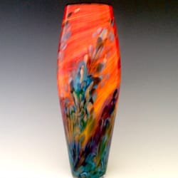 Prairie Fire Glass - "Blue Hawaiian" Blown Glass Vase