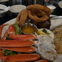 This from their you chiose 2 or 3 items . Sauteed perch, sirloin done perfectly, and crab legs.