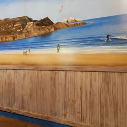 Burger-Board - Beautiful picture of the beach right behind this place