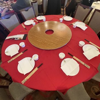 Koi Palace - Table setting for party of 8 - Dim Sum Near Me - Milpitas, California Koi Palace - Table setting for party of 8 - Dim Sum Near Me - Milpitas, California