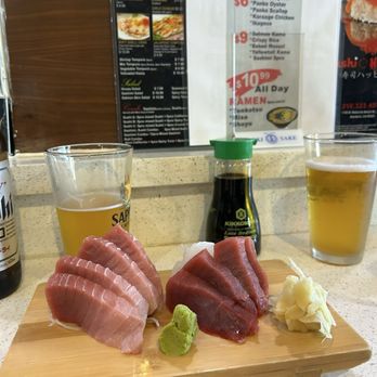 Happy Sushi - 2 cuts of Blue Fin prepared by Sushi Master Paul. 10/10 - Sushi Bars Near Me - Gardena, California