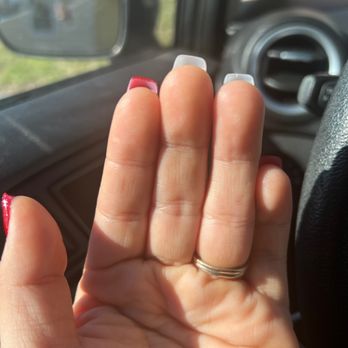 Ava Nail Spa - Crooked nails, residue left underneath. - Nail Salons Near Me - Hanover, Maryland