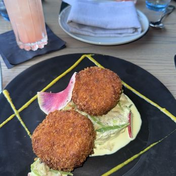 Pez Coastal Kitchen - Crab Cakes. Sadly, not very good. - Seafood Near Me - Pasadena, California Pez Coastal Kitchen - Crab Cakes. Sadly, not very good. - Seafood Near Me - Pasadena, California