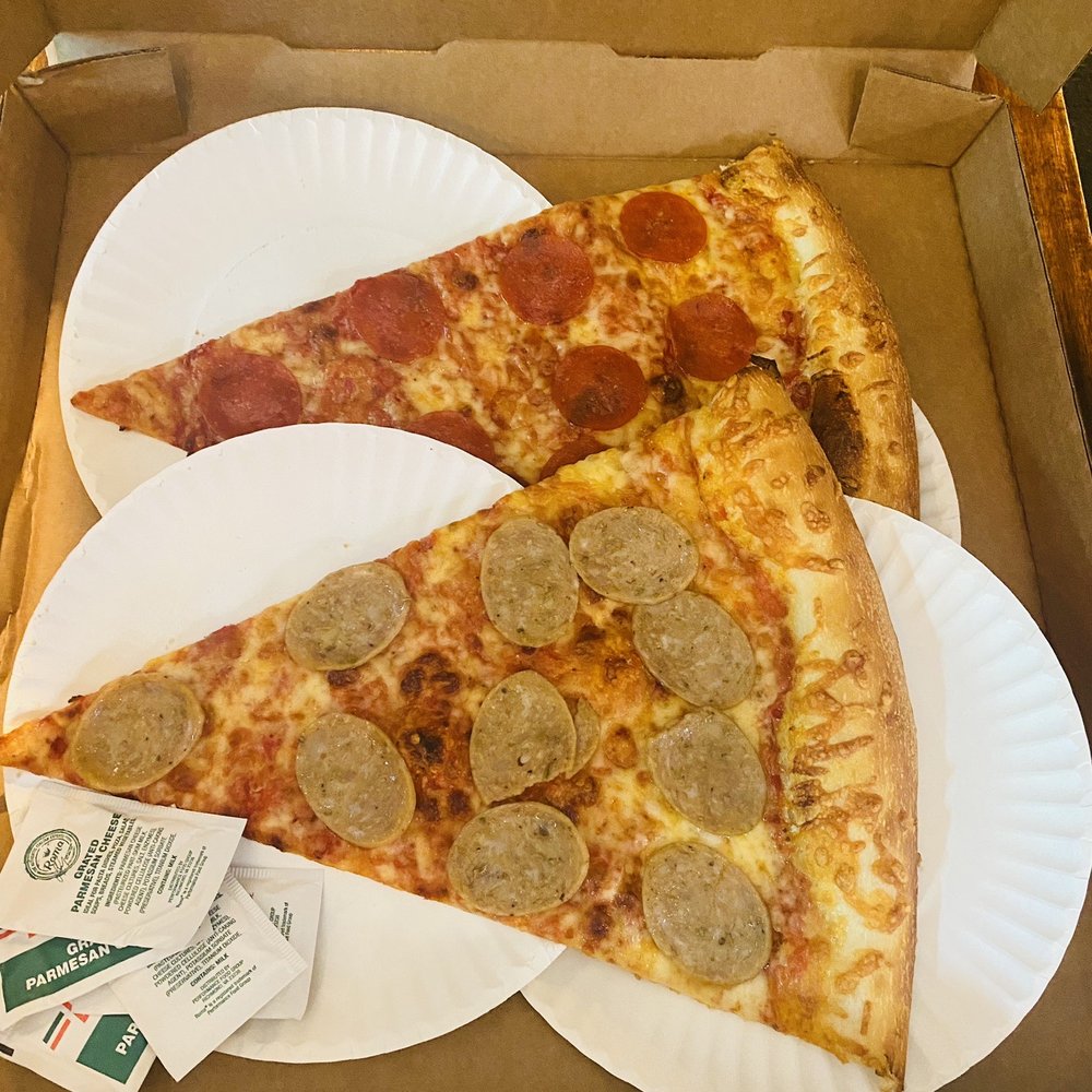 Benny Rinaldi’s - Italian sausage and pepperoni pizza one slice each - Pizza Near Me - North Charleston, South Carolina