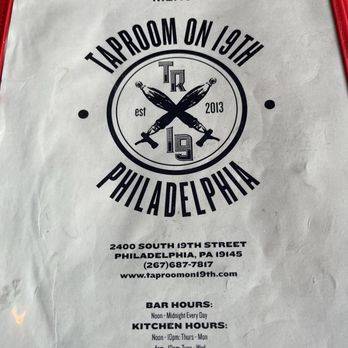 Taproom On 19th - Menu - New American Near Me - Philadelphia, Pennsylvania Taproom On 19th - Menu - New American Near Me - Philadelphia, Pennsylvania