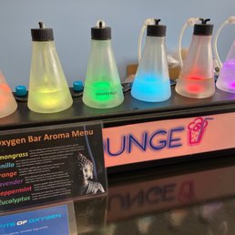 The oxygen bar and menu The oxygen bar and menu