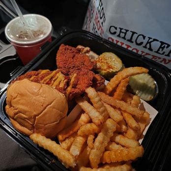 Dave's Hot Chicken - #3 Slider with chicken tender and fries. Yumm - Chicken Shop Near Me - Vancouver, Washington Dave's Hot Chicken - #3 Slider with chicken tender and fries. Yumm - Chicken Shop Near Me - Vancouver, Washington