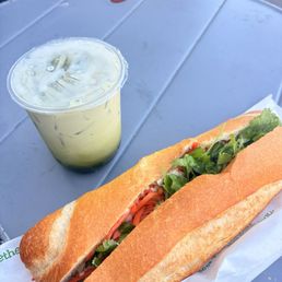 Tofu Banh Mi with Thai Green Tea