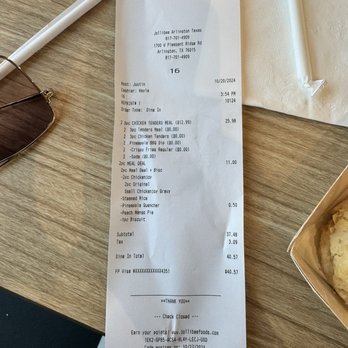 Jollibee - Receipt of my meal - Fast Food Near Me - Arlington, Texas Jollibee - Receipt of my meal - Fast Food Near Me - Arlington, Texas