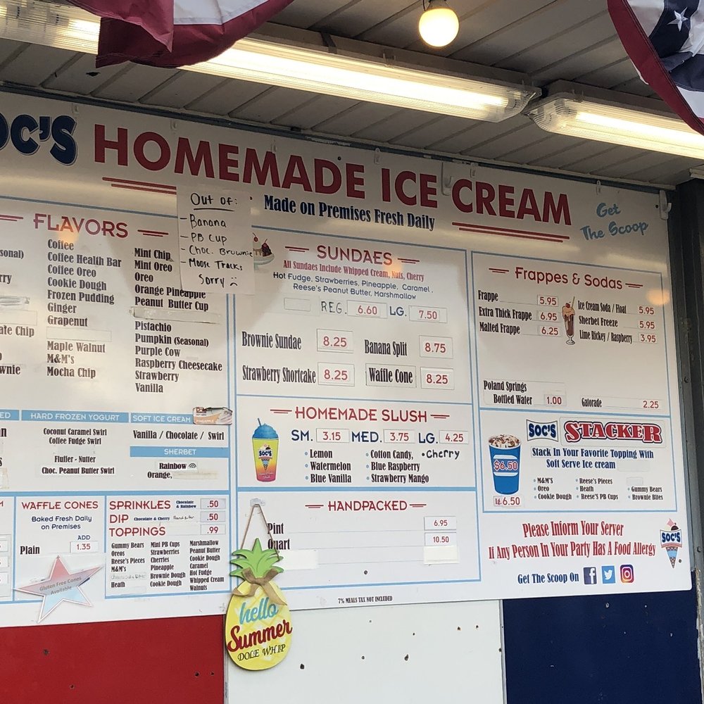 Soc's Ice Cream - Ice Cream & Frozen Yogurt Near Me - Saugus, Massachusetts