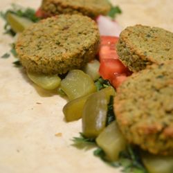 Barbonzai Lebanese Eatery - Falafel wrap on our freshly baked bread. It awaits it's union with our tahini sauce.