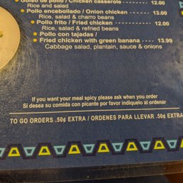50 cent extra for to go orders 50 cent extra for to go orders