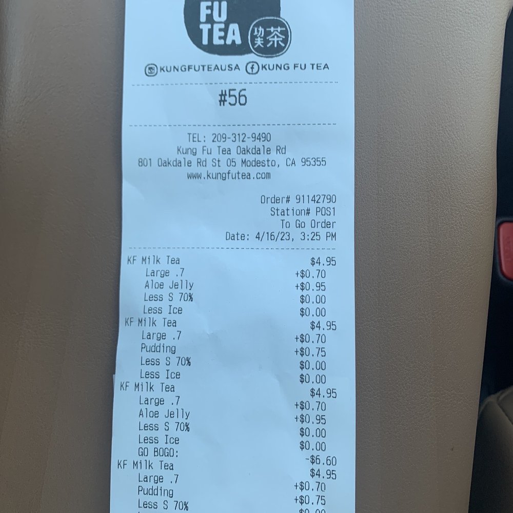 Kung Fu Tea - Bubble Tea Near Me - Modesto, California