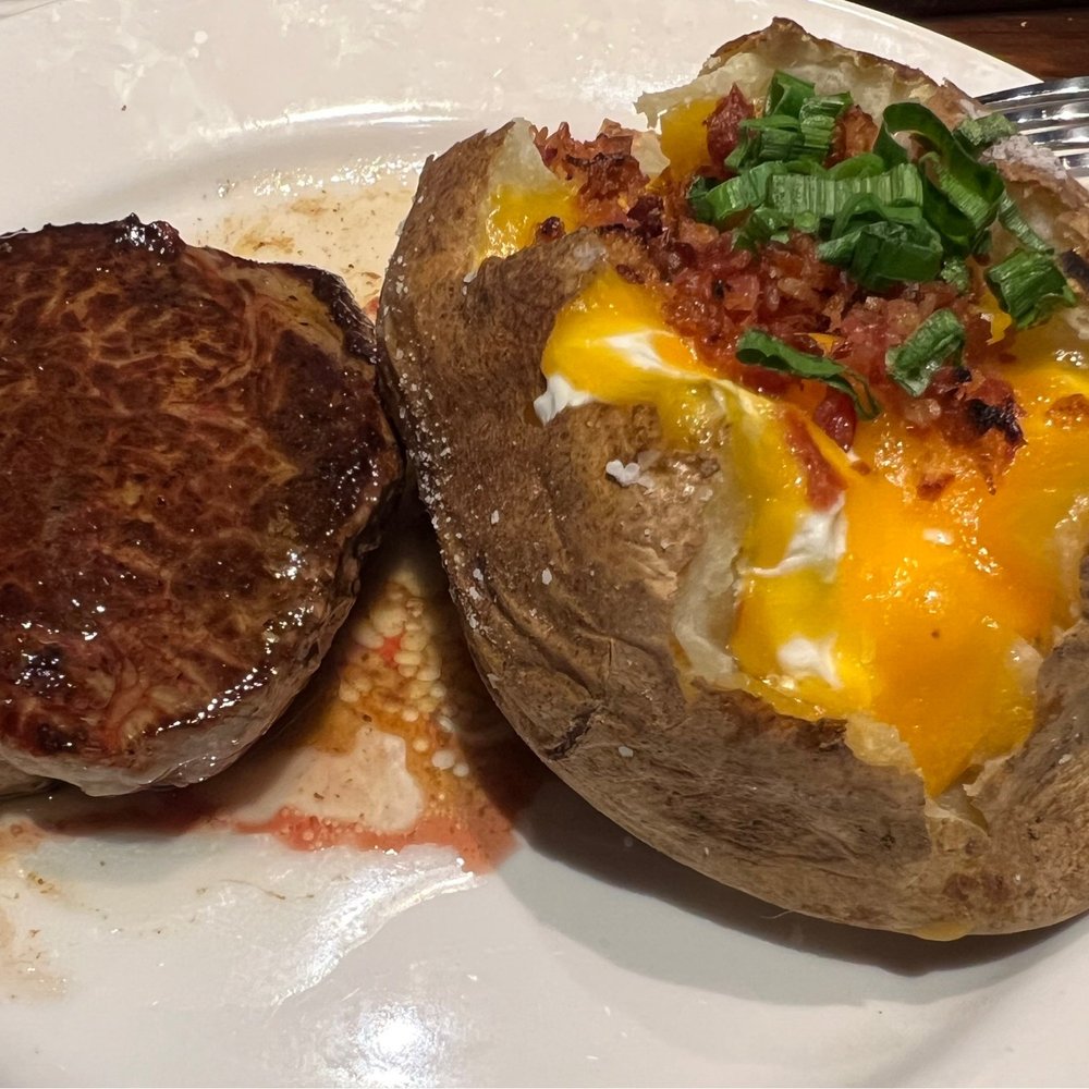 LongHorn Steakhouse - 6 oz Renegade Sirloin with loaded Idaho Baked Potato - Steakhouses Near Me - Elmhurst, New York LongHorn Steakhouse - 6 oz Renegade Sirloin with loaded Idaho Baked Potato - Steakhouses Near Me - Elmhurst, New York