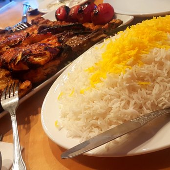 Reyhan Restaurant - meat platter and saffron rice - Persian/Iranian Near Me - San Jose, California