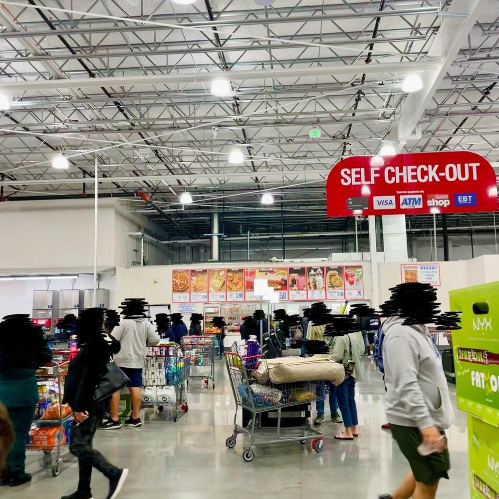 Costco Wholesale - Inside, check out lines and food across the way - Wholesale Stores Near Me - Highland, California Costco Wholesale - Inside, check out lines and food across the way - Wholesale Stores Near Me - Highland, California