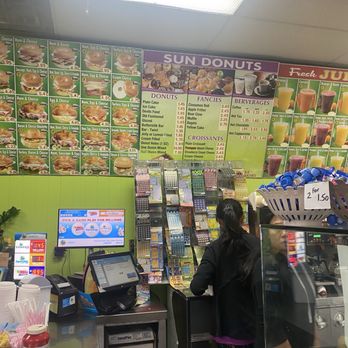 Sun Donuts - Menu / front cashier - Donuts Near Me - Alhambra, California
