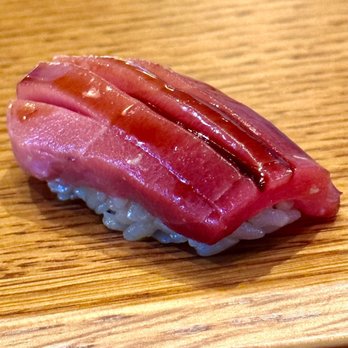 Akikos - Chutoro nigiri. You can see the depth of color from the aging process. - Sushi Bars Near Me - San Francisco, California