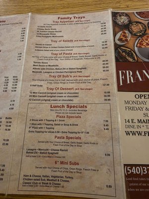 Menu photo 5 Frank's Pizza Salem, VA